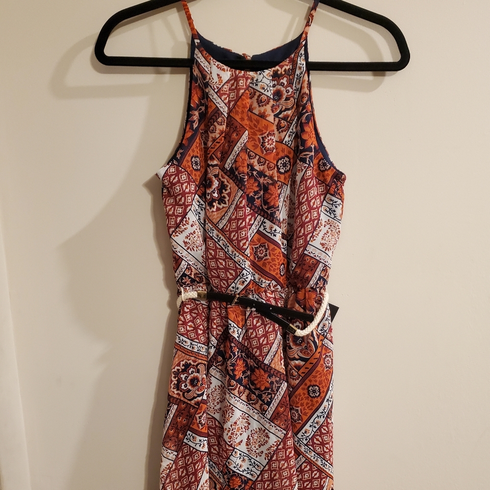 Floral dress with belt